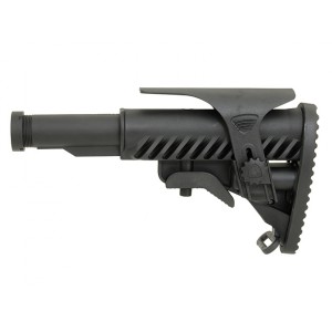 Tactical 6-Position Collapsible Stock with Adjustable Cheek Rest - Black [APS]